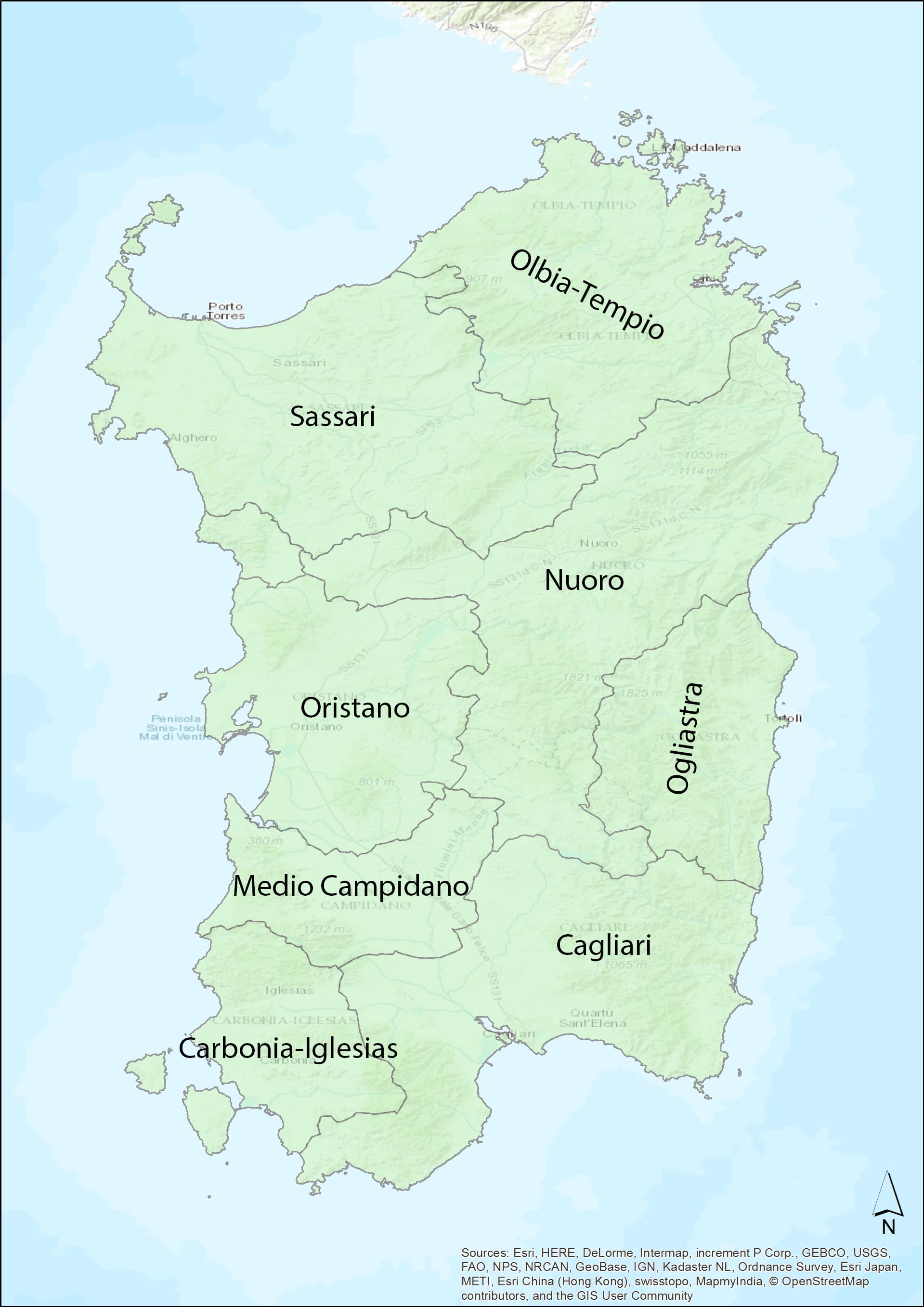 Regionen von Sardinien